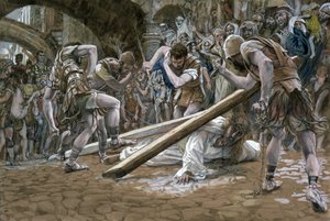 Cristo cade sotto la croce, illustrazione per La vita di Cristo