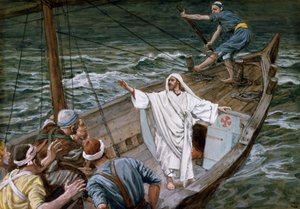 Cristo calma la tempesta, illustrazione per La vita di Cristo, c.1886-94 da James Jacques Joseph Tissot