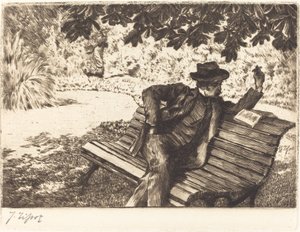 Denoisel che Legge nel Giardino