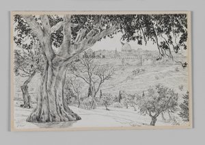 A metà strada sul Monte degli Ulivi, illustrazione da La vita di Nostro Signore Gesù Cristo