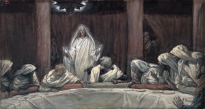 Apparve agli undici mentre erano a tavola, illustrazione per La vita di Cristo da James Jacques Joseph Tissot