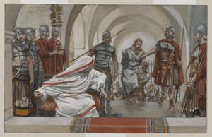 Gesù condotto da Erode a Pilato, illustrazione da La vita di Nostro Signore Gesù Cristo, 1886-94
