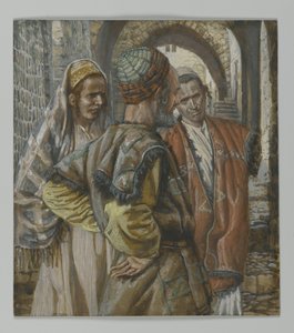 Simone di Cirene e i suoi due figli Alessandro e Rufo, illustrazione da La vita di Nostro Signore Gesù Cristo, 1886-94 da James Jacques Joseph Tissot