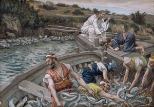La Prima Pesca Miracolosa, illustrazione per La Vita di Cristo, c.1886-94 da James Jacques Joseph Tissot