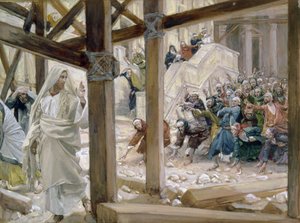 I Giudei raccolsero pietre per lapidarlo, illustrazione per La vita di Cristo, c.1886-96 da James Jacques Joseph Tissot