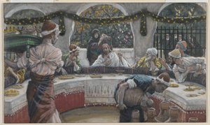 Il pasto nella casa del fariseo, illustrazione da La vita di Nostro Signore Gesù Cristo da James Jacques Joseph Tissot