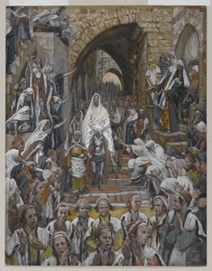 La processione nelle strade di Gerusalemme, illustrazione da La vita di Nostro Signore Gesù Cristo, 1886-94 da James Jacques Joseph Tissot