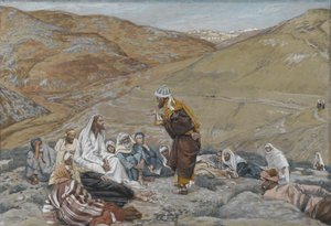 Lo scriba si alzò per tentare Gesù, illustrazione da La vita di Nostro Signore Gesù Cristo, 1886-94