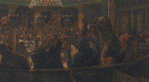 Il mantello strappato - Gesù condannato a morte dai Giudei, illustrazione da La vita di Nostro Signore Gesù Cristo, 1886-94 da James Jacques Joseph Tissot