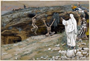 I due uomini posseduti da spiriti impuri, illustrazione per La vita di Cristo da James Jacques Joseph Tissot