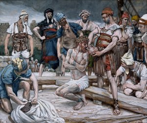Il vino mescolato con mirra, illustrazione per La vita di Cristo da James Jacques Joseph Tissot