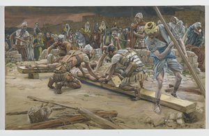 Il chiodo per i piedi, illustrazione da La vita di Nostro Signore Gesù Cristo, 1886-94