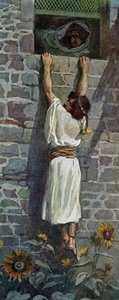Davide fugge, di J James Tissot - Bibbia da James Jacques Joseph after Tissot