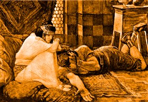 Sansone rivela il suo segreto a Dalila da James Jacques Joseph after Tissot