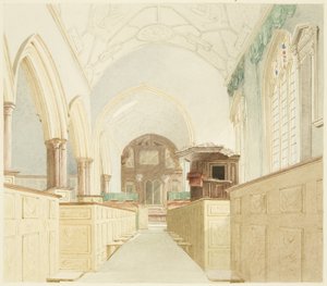Interno della Chiesa di St Mary-le-Port da James Johnson