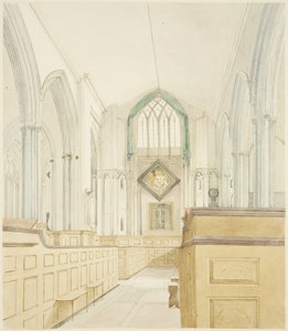 Interno della Chiesa di St Werburgh, vista verso ovest da James Johnson