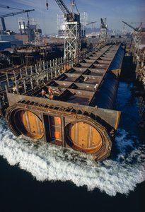 Una sezione di tubo del tunnel per BART, sistema di trasporto di massa della Bay Area, flo... da James L Stanfield