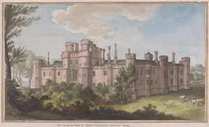 Castello di Herstmonceux, East Sussex: Vista sud-est da James Lambert  of Lewes