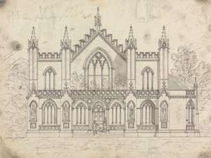 Disegno preparatorio per il Progetto 14, Tavola 11 per Una collezione di progetti per ritiri rurali da James Malton
