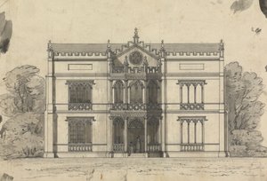 Disegno preparatorio per il Design 21, Piatto 19 di Una collezione di disegni per ritiri rurali da James Malton