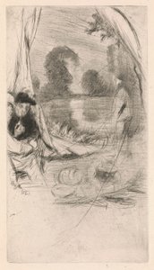 [76] Impressioni da lastre cancellate di Whistler - il modello che riposa. da James Abbott McNeill Whistler