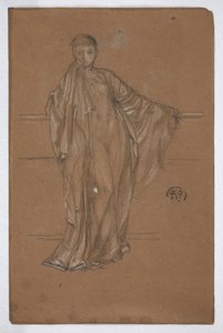 Figura drappeggiata a una ringhiera da James Abbott McNeill Whistler