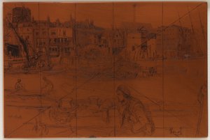 Lastra di incisione: Black Lion Wharf da James Abbott McNeill Whistler