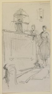 Figure vicino a una fontana da James Abbott McNeill Whistler