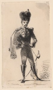 Ussaro (recto) Uomo con cilindro e testa bendata (verso)
