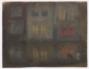 Notturno: Nero e Rosso – Canale posteriore, Olanda da James Abbott McNeill Whistler