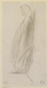 Schizzo di profilo di una vecchia in piedi da James Abbott McNeill Whistler