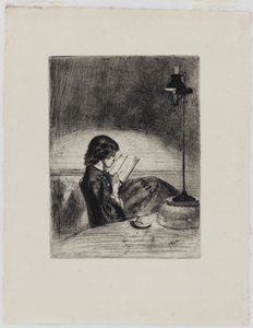 Lettura alla Luce della Lampada da James Abbott McNeill Whistler