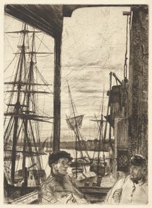 Rotherhithe (Wapping), dalla serie Thames Set (Una Serie di Sedici Incisioni di Scene sul Tamigi e Altri Soggetti) da James Abbott McNeill Whistler