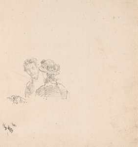 Schizzo: Autoritratto con la signorina R. Birnie Philip da James McNeill Whistler