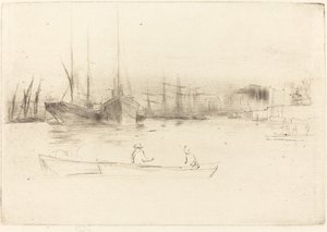 Battelli a vapore vicino alla Torre da James Abbott McNeill Whistler
