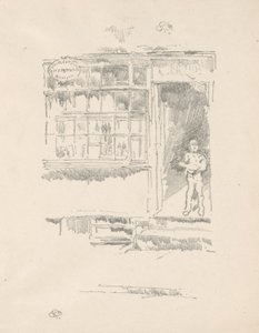 La bottega del barbiere nei Mews da James McNeill Whistler