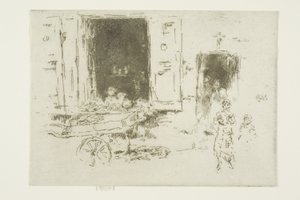 La carriola - Quartiere des Marolles, Bruxelles da James Abbott McNeill Whistler