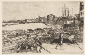 La piscina, dalla serie Thames Set (Una serie di sedici incisioni di scene sul Tamigi e altri soggetti) da James Abbott McNeill Whistler
