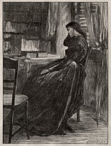 Il sermone di prova: Joanna Douglas alla sua scrivania da James Abbott McNeill Whistler
