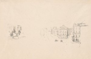 Due schizzi di prova: A. Grand Rue, Dieppe; B. Un interno