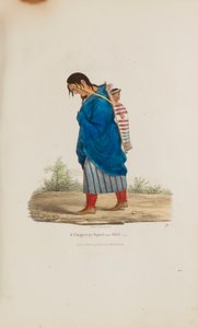 Una donna e un bambino Chippeway, da Il portafoglio degli aborigeni da James Otto Lewis