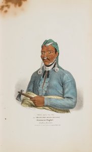 TENS-QUA-TA-WA o Colui che apre la porta; Profeta Shawnese (Fratello di Tecumthe), da The Aboriginal Portfolio da James Otto Lewis
