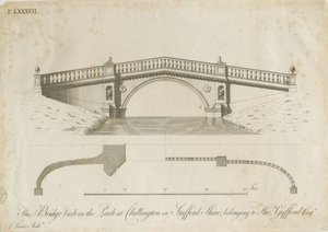 Chillington Park - Ponte: incisione, nd [c 1789] da James Paine