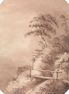 Ponte pedonale su un ruscello collinare da James Pattison Cockburn