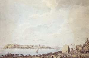 Una Vista dalla Città di Quebec, la Capitale del Canada, presa dalla Casa del Traghetto sul Lato Opposto del Fiume, 3 ottobre 1784 da James Peachey