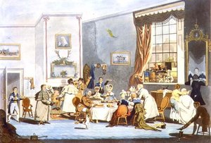 Passeggeri della diligenza a colazione (incisione) da James Pollard