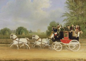 La carrozza London-Farringdon che passa davanti a Buckland House, Berkshire da James Pollard