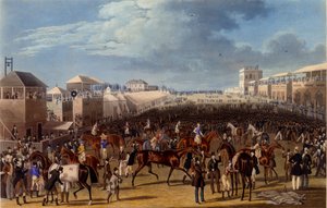 La Corsa Finita, stampa realizzata da Charles Hunt, 1836 (acquatinta) da James Pollard