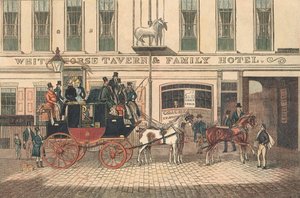 White Horse Tavern e Hotel, Fetter Lane, Londra da James Pollard