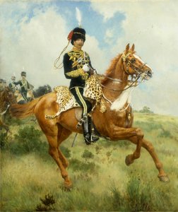Ritratto del Colonnello A.G. Lucas, della Suffolk Yeomanry, a Cavallo da James Prinsep Beadle